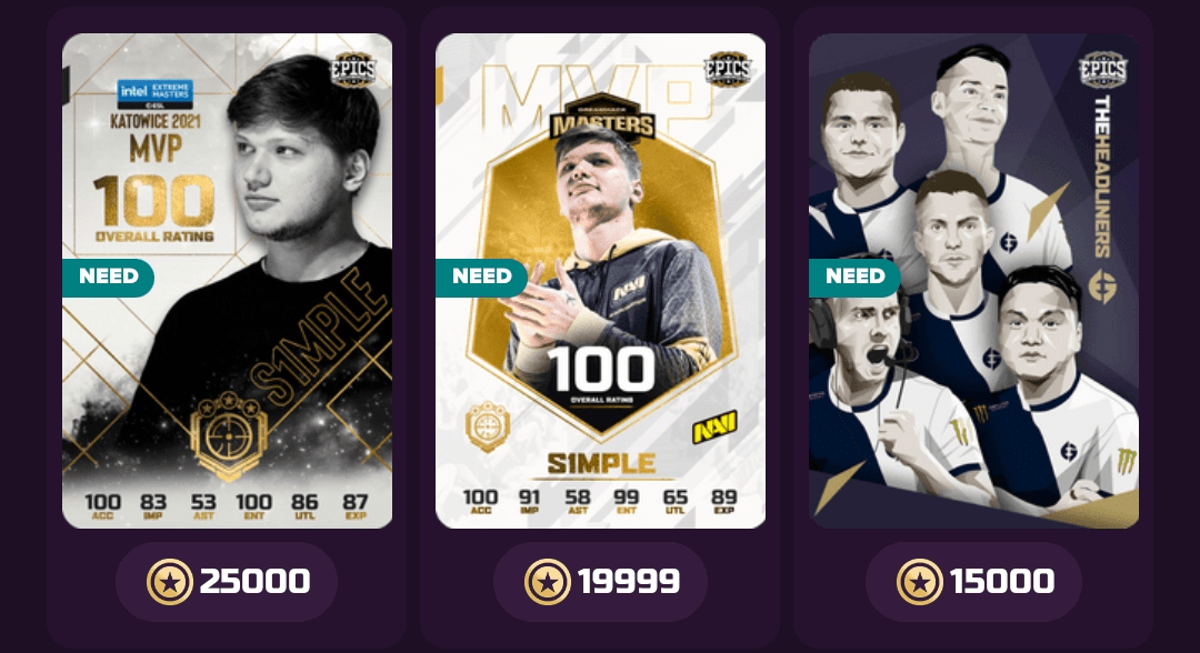 Epics CSGO Cards